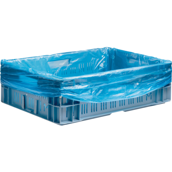 kratzakken blauw voor het beschermen van producten in een krat of doos.